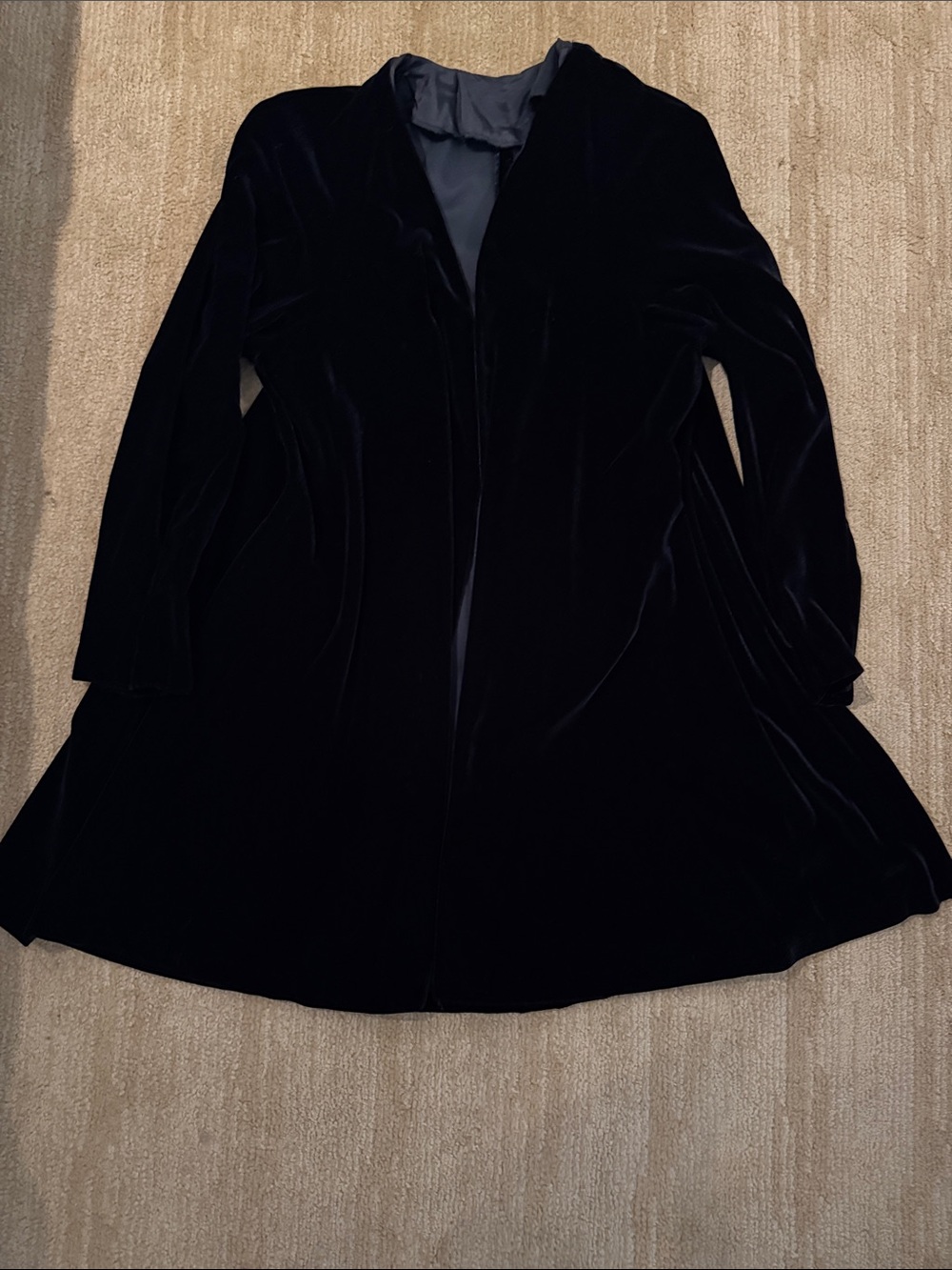 Black Velvet Long Coat